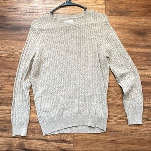 Light Gray Cable Knit Sweater Kim Rogers Size Medium